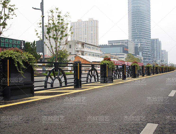 滨海长廊花箱设计师款不锈钢道路花箱护栏